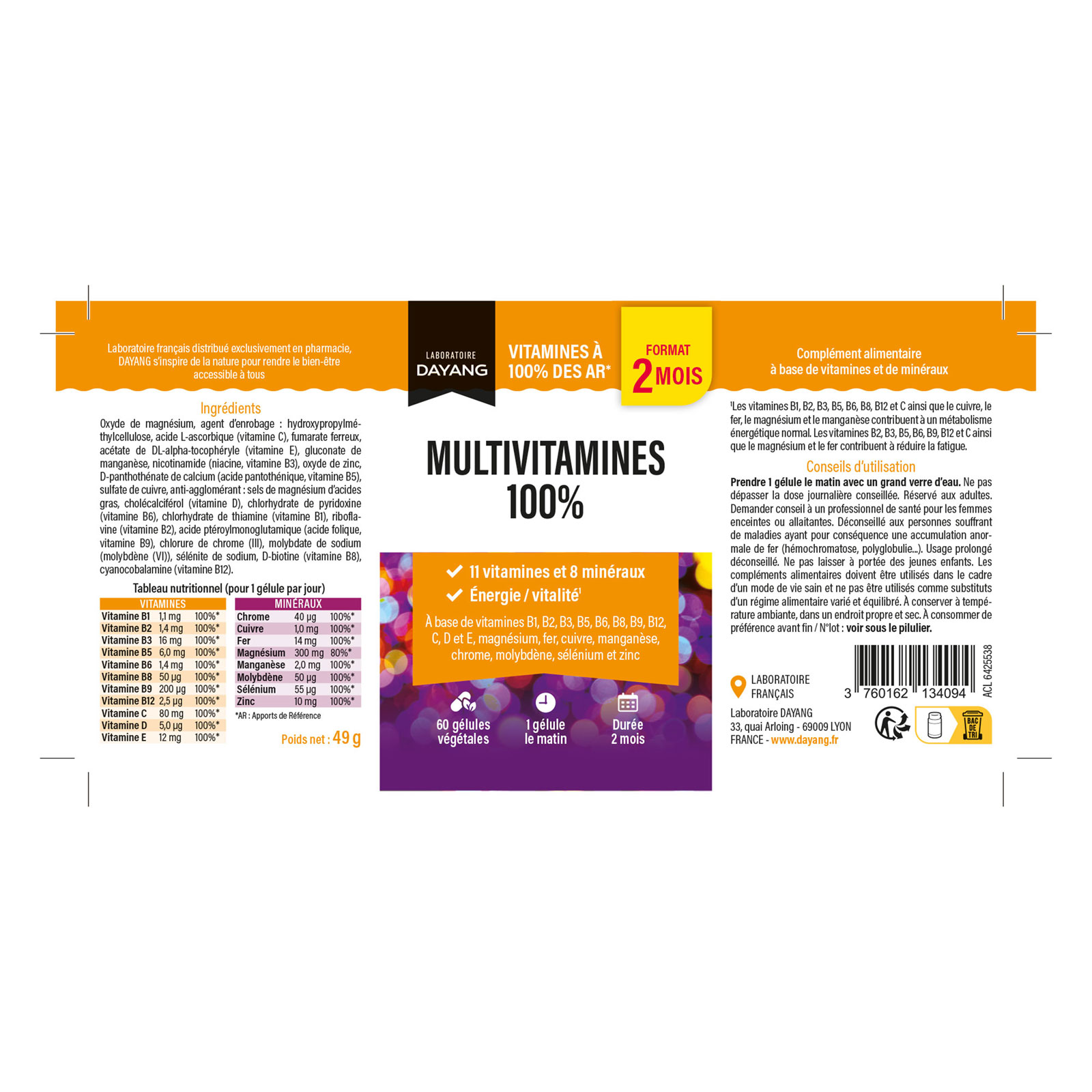 Multivitamines 100 % - 2 mois