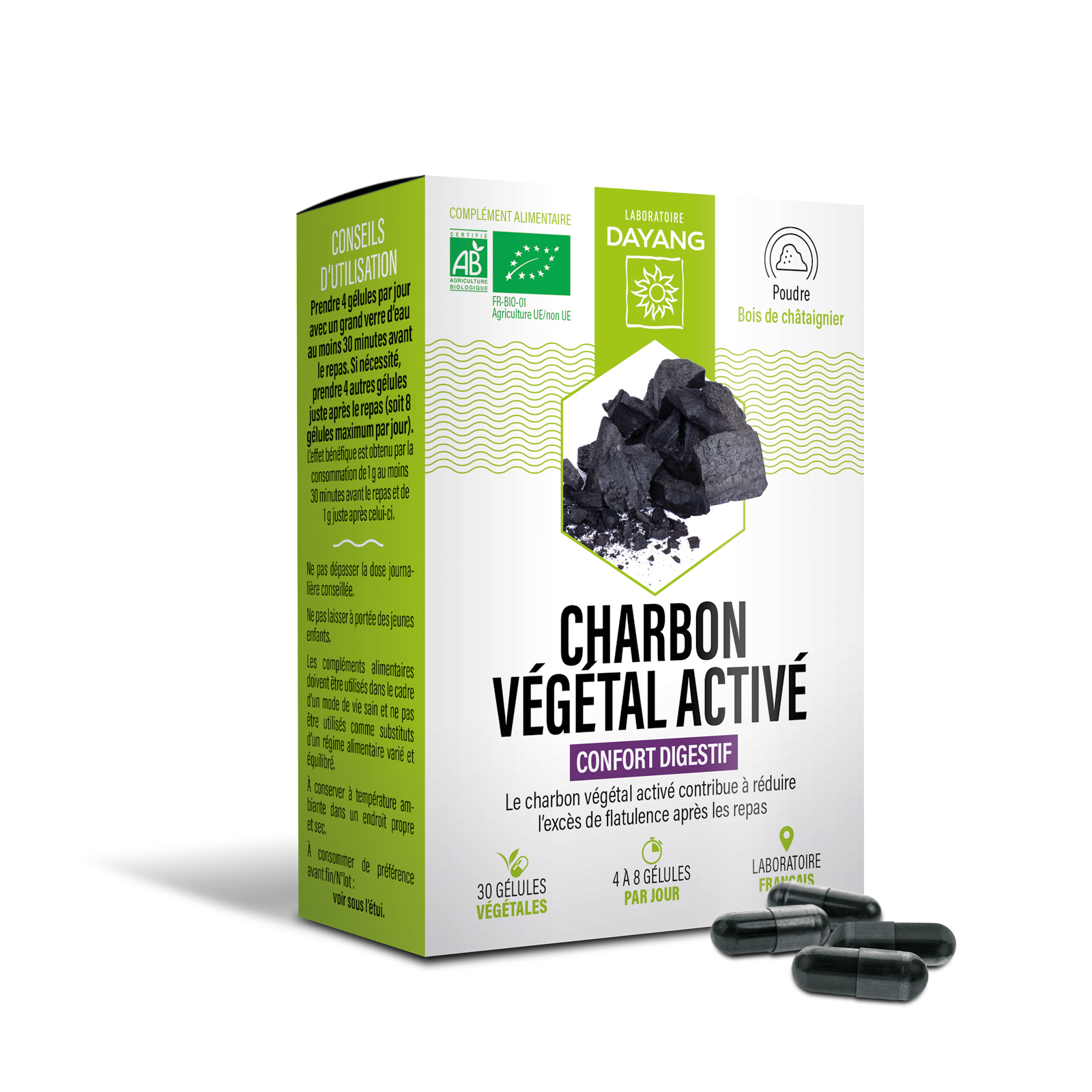 Charbon végétal activé BIO