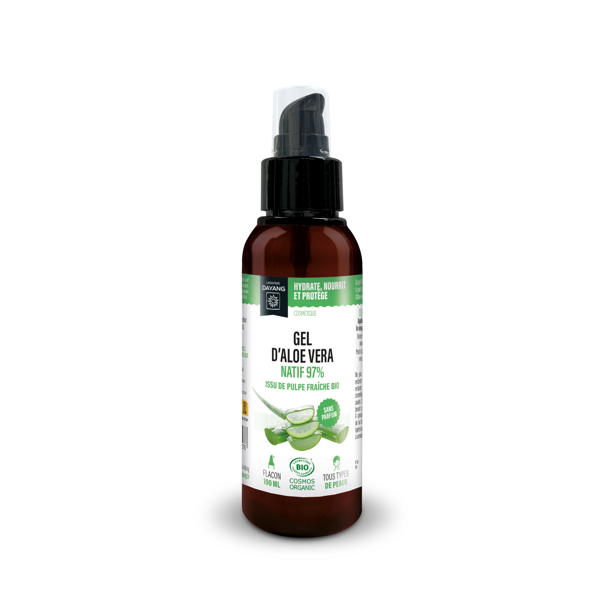 Gel d'aloe vera natif 97% BIO