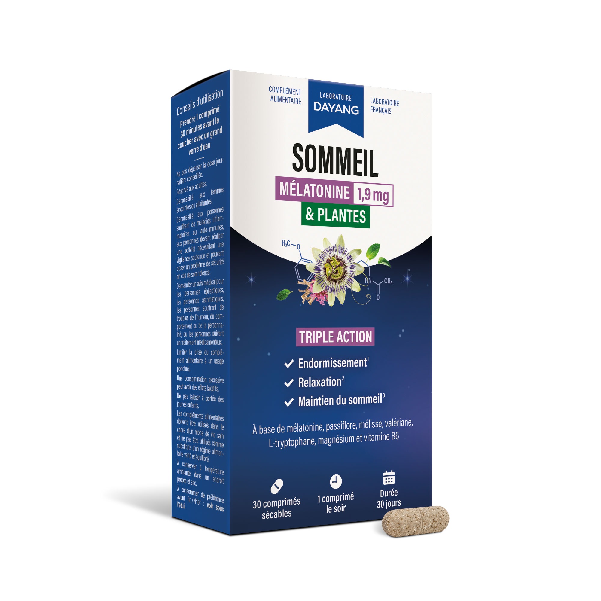Sommeil mélatonine 1,9 mg & plantes 1