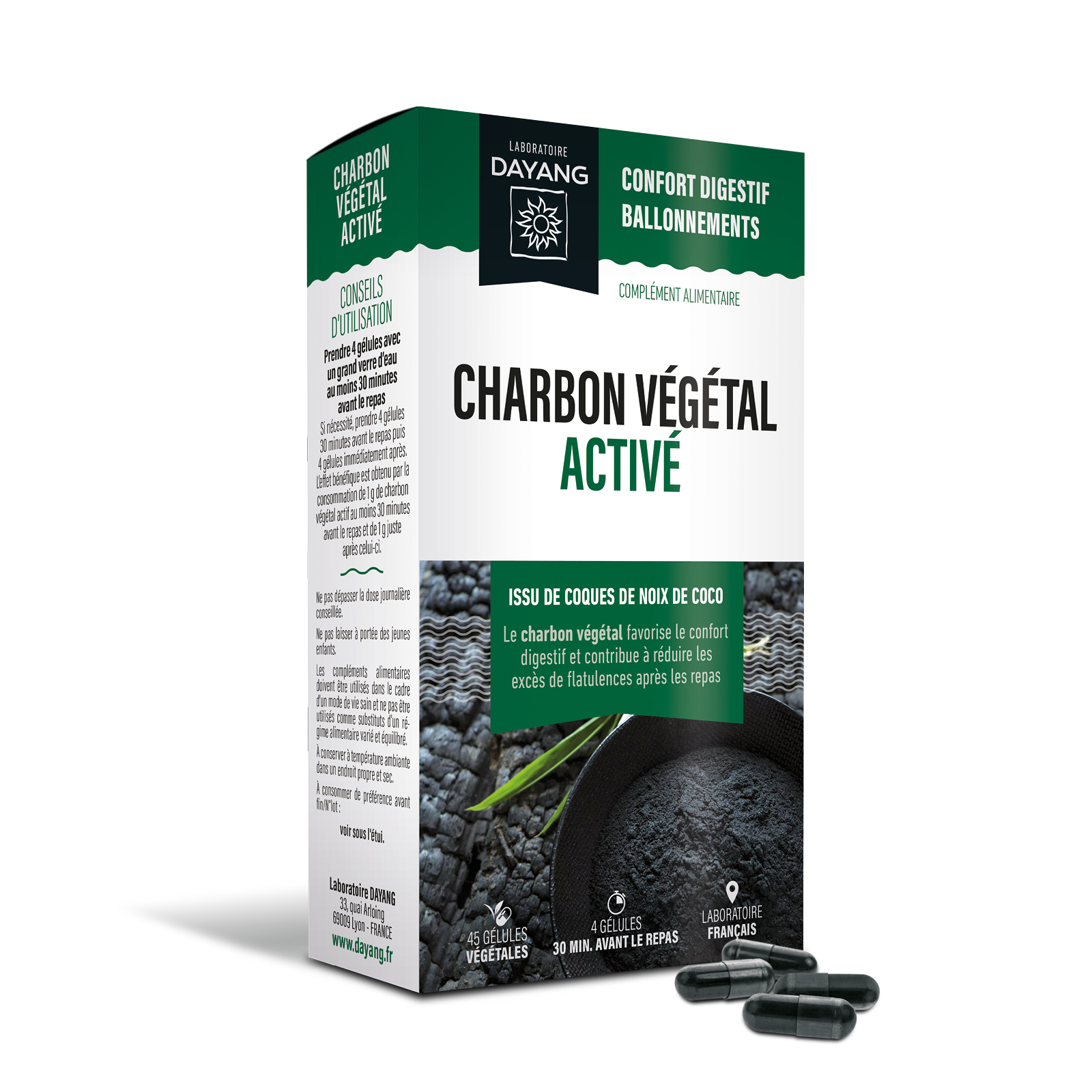 Charbon végétal activé - Compléments alimentaires