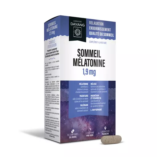 Sommeil mélatonine 1,9 mg